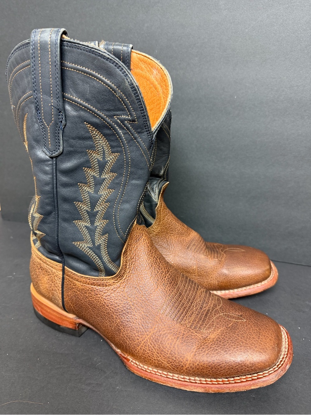 Tecovas Two-Tone Brown Foot and Black Shaft Western Boots
